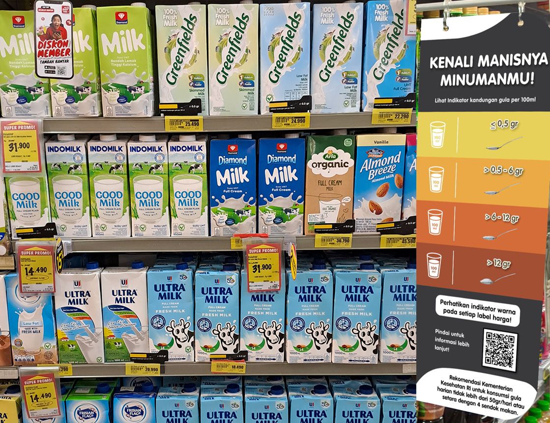 INDIKATOR KANDUNGAN GULA KINI JUGA TERSEDIA DI PRODUK MINUMAN SUSU CAIR